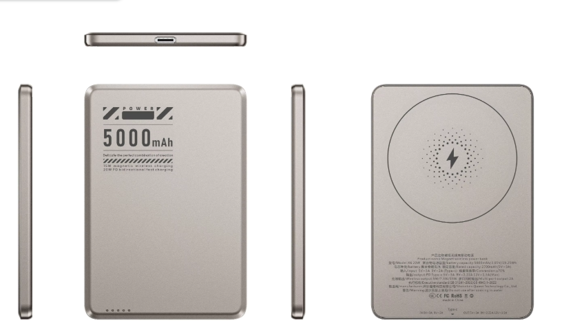 POWERBANK 15 W SANS FIL 20 W AVEC CABLE